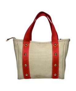 LOUIS VUITTON Toile Canvas Antiquas Bag in Tan and Red 7
