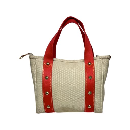 LOUIS VUITTON Toile Canvas Antiquas Bag in Tan and Red 4