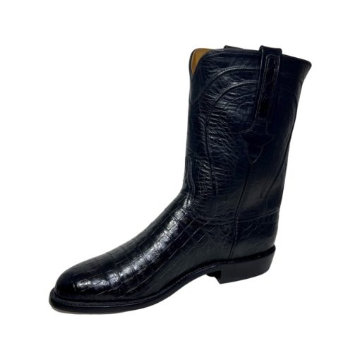 LUCCHESE Belly Caiman Ropers in Black (10.5) 2