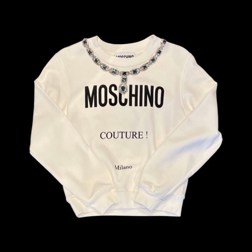 MOSCHINO Necklace Sweatshirt in White (S) 1