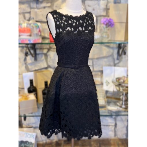 OSCAR DE LA RENTA Floral Textured Dress in Black 6 1