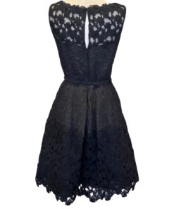 OSCAR DE LA RENTA Floral Textured Dress in Black 6 8
