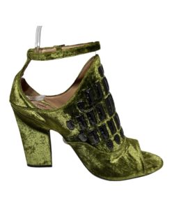 SAMUELE FAILLI Velvet Glove Sandal in Green and Pewter (38.5) 10
