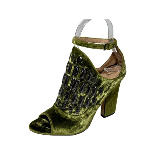 SAMUELE FAILLI Velvet Glove Sandal in Green and Pewter (38.5) 4