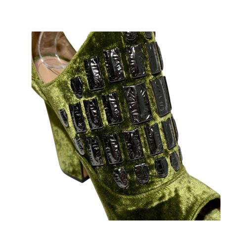 SAMUELE FAILLI Velvet Glove Sandal in Green and Pewter (38.5) 5