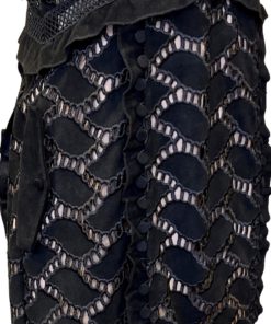 SELF PORTRAIT Button Crochet Dress in Black (6) 10