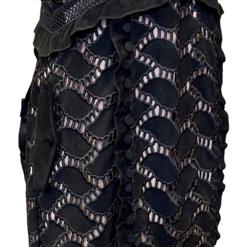 SELF PORTRAIT Button Crochet Dress in Black (6) 5