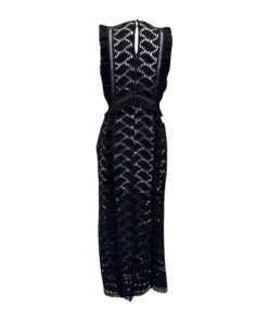 SELF PORTRAIT Button Crochet Dress in Black (6) 11