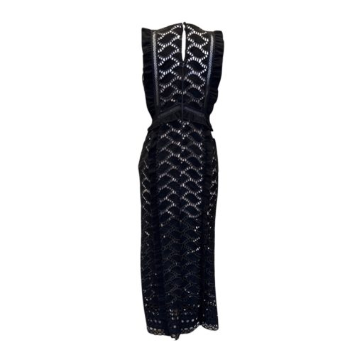 SELF PORTRAIT Button Crochet Dress in Black (6) 6
