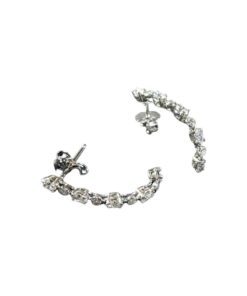 STULLER Diamond J-Hoop Earrings in 14k White Gold 4