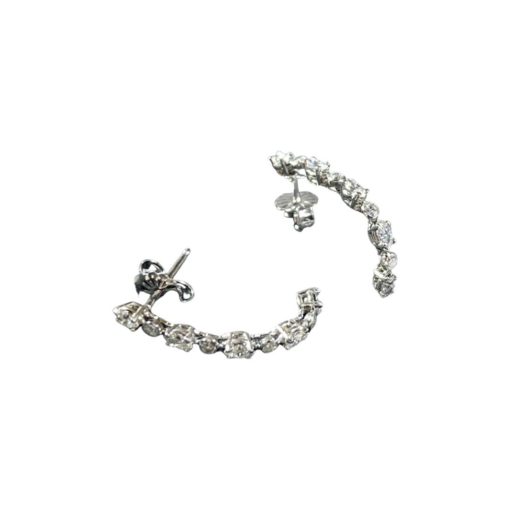 STULLER Diamond J-Hoop Earrings in 14k White Gold 2