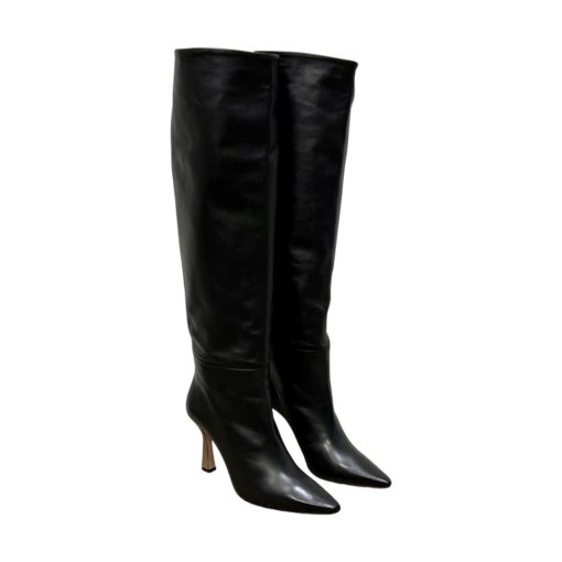 WANDLER Isa Knee Boots in Black and Nude (41) 4