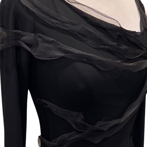 ARMANI Ribbon Cocktail Dress in Black (4) 6