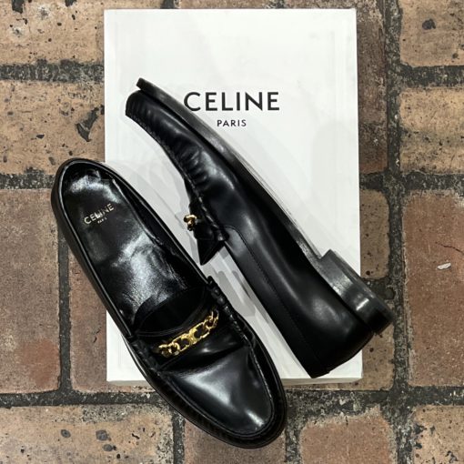 CELINE Loafers in Black and Gold (39.5) 1
