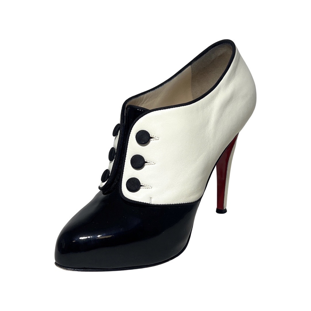 CHRISTIAN LOUBOUTIN Esoteri Button Pumps in Black and White (37.5 ...