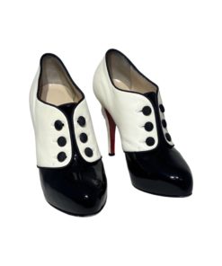 CHRISTIAN LOUBOUTIN Esoteri Button Pumps in Black and White (37.5) 9