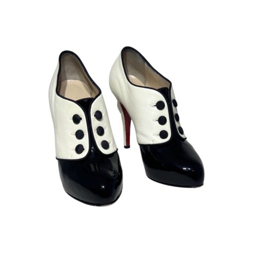 CHRISTIAN LOUBOUTIN Esoteri Button Pumps in Black and White (37.5) 5