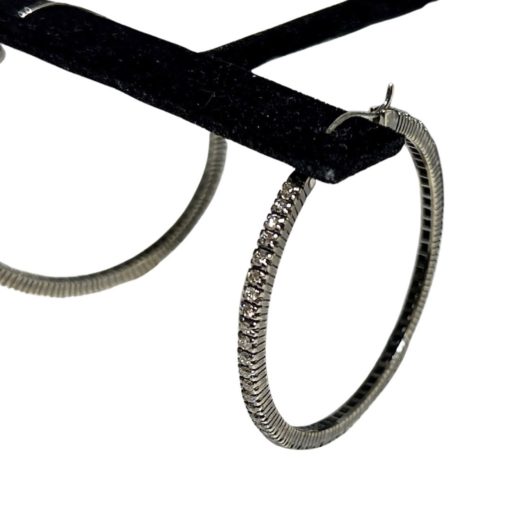 Custom Diamond Hoop Earrings in Sterling Silver 3