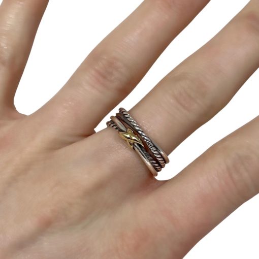 DAVID YURMAN X Crossover Ring in Sterling Silver and 18K Gold 1