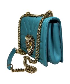 DOLCE & GABBANA Medium Devotion Crossbody Shoulder Bag in Turquoise 10