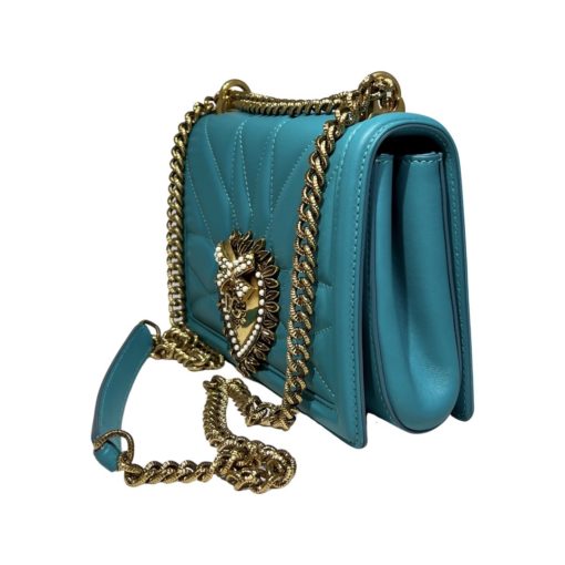 DOLCE & GABBANA Medium Devotion Crossbody Shoulder Bag in Turquoise 4