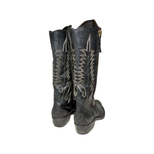 Golden Goose Cowboy Boots in Black Distressed Leather (40) 4