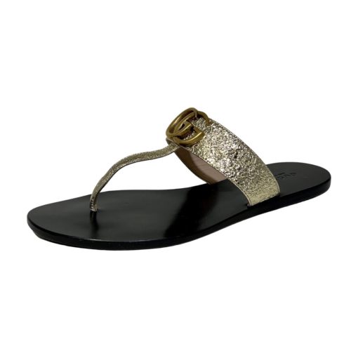 GUCCI Flip Flop Sandal in Gold (37.5) 5