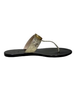 GUCCI Flip Flop Sandal in Gold (37.5) 15