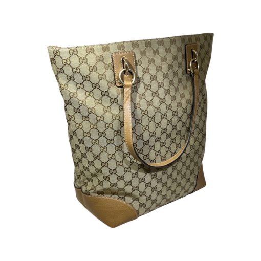 GUCCI Large GG Charm Tote in Monogram Canvas and Brown Leather 3