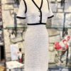 GUCCI Tweed Contrast Trim Midi Dress in Ivory (38) 7