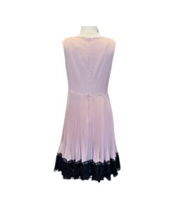 VALENTINO Pleated Lace Hem Dress in Blush and Black (4) 9