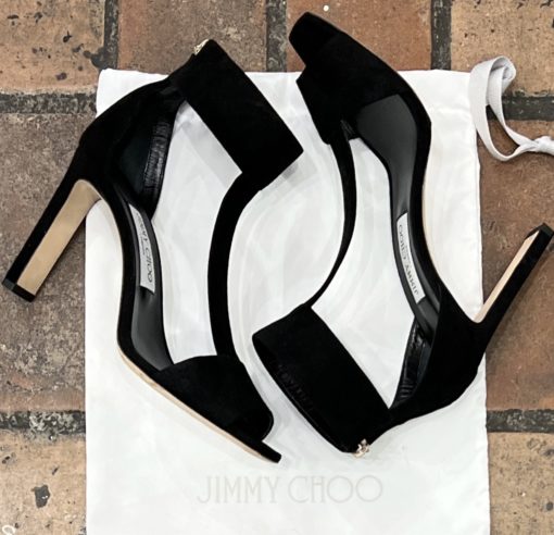 JIMMY CHOO Suede Sandals in Black (38) 1