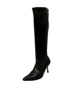 MANOLO BLAHNIK Stretch Leather Boots in Black (36.5) 6