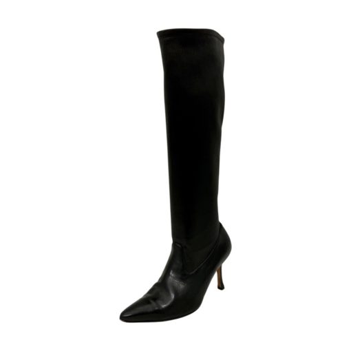 MANOLO BLAHNIK Stretch Leather Boots in Black (36.5) 2