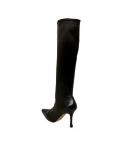 MANOLO BLAHNIK Stretch Leather Boots in Black (36.5) 7