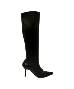 MANOLO BLAHNIK Stretch Leather Boots in Black (36.5) 8