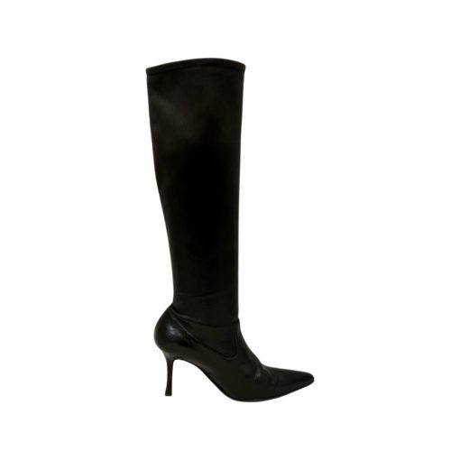 MANOLO BLAHNIK Stretch Leather Boots in Black (36.5) 4
