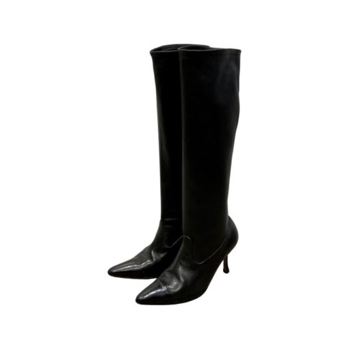 MANOLO BLAHNIK Stretch Leather Boots in Black (36.5) 5