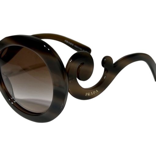PRADA Round Baroque Sunglasses in Cocoa 2