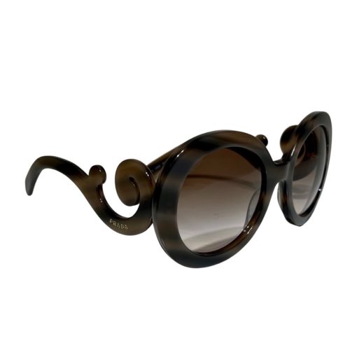 PRADA Round Baroque Sunglasses in Cocoa 3