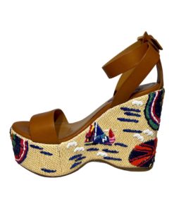 RALPH LAUREN COLLECTION Embroidered Wedges (37.5) 10