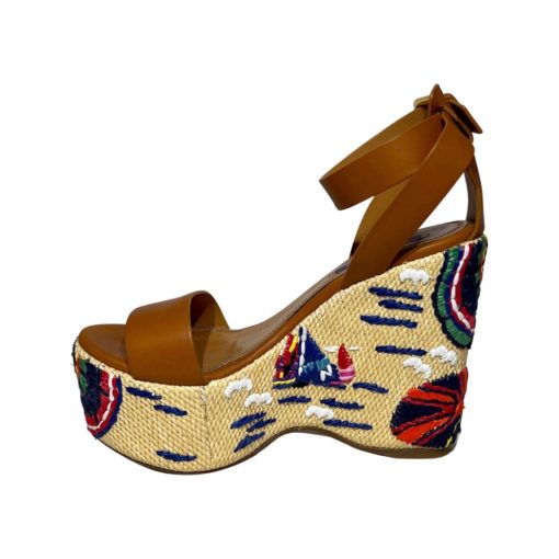 RALPH LAUREN COLLECTION Embroidered Wedges (37.5) 5
