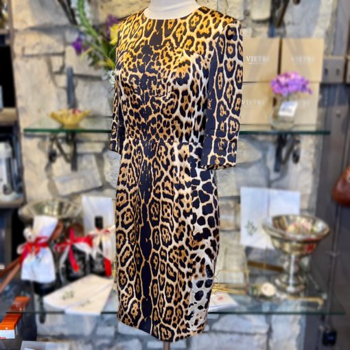 SAINT LAURENT Leopard Dress in Gold and Black (38) 1