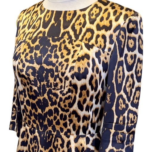 SAINT LAURENT Leopard Dress in Gold and Black (38) 3