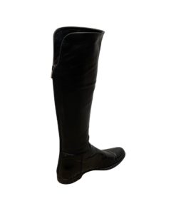 UNUTZER Leather Riding Boots in Black (7.5) 10