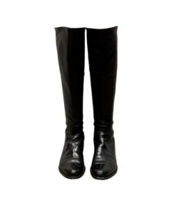 UNUTZER Leather Riding Boots in Black (7.5) 11