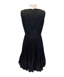 VALENTINO Pleated Lace Hem Dress in Black (4) 8