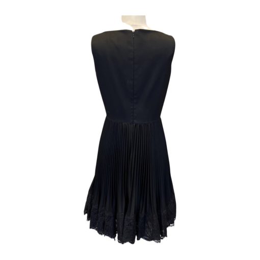 VALENTINO Pleated Lace Hem Dress in Black (4) 4