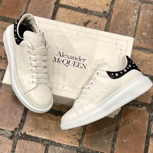ALEXANDER MCQUEEN Studded Oversized Sneakers in Black and White (40) 1
