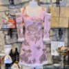 ANDREW GN Butterfly Dress in Pink and Brown (4) 10